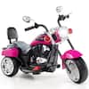 Front. Costway - Costway 6V Kids Ride On Chopper Motorcycle 3 Wheel Trike with Headlight and Horn Rose - Rose Red.