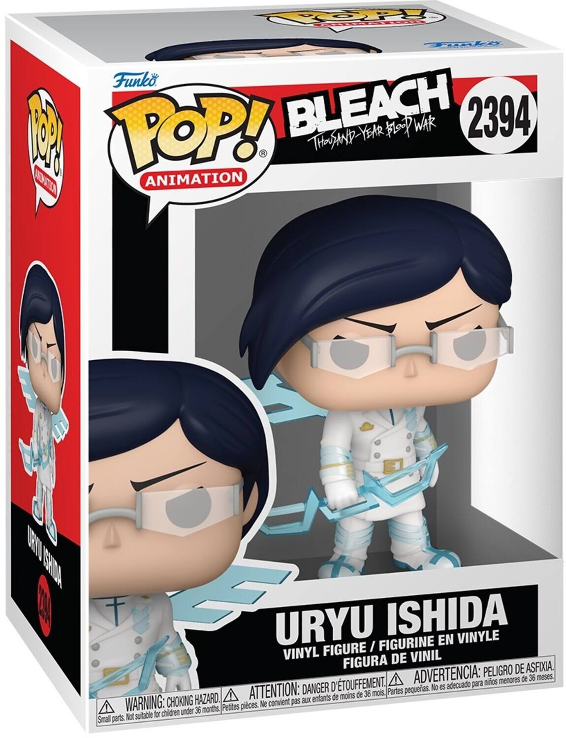 Funko POP! ANIMATION  
BLEACH  
THOUSAND-YEAR BLOOD WAR  
2394  

URYU ISHIDA  
VINYL FIGURE / FIGURINE EN VINYLE / FIGURA DE VINIL  

ADVERTENCIA: PELIGRO DE ASFIXIA,  
ATTENTION: DANGER D'ÉTOUFFEMENT.  
DANGER: CHOKING HAZARD.  
Petites pièces. Ne convient pas aux enfants de moins de 36 mois.  
Small parts. Not suitable for children under 36 months.
