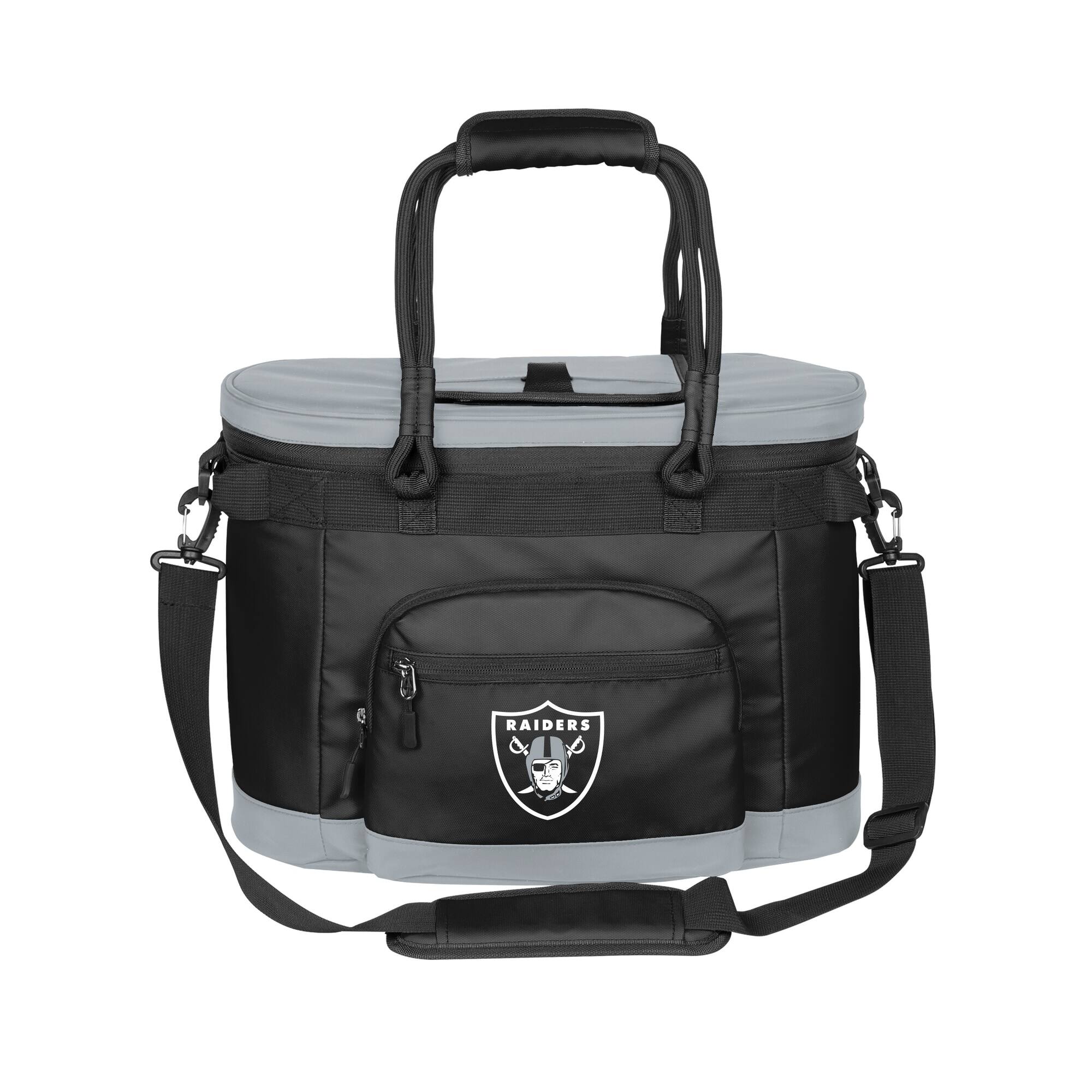 Front. Logo Brands - Las Vegas Raiders 35 Can Flex Cooler - Black.