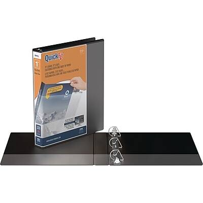 Alt View 1. Stride - Quick-Fit 1" 3-Ring View Binders, D-Ring - Black.