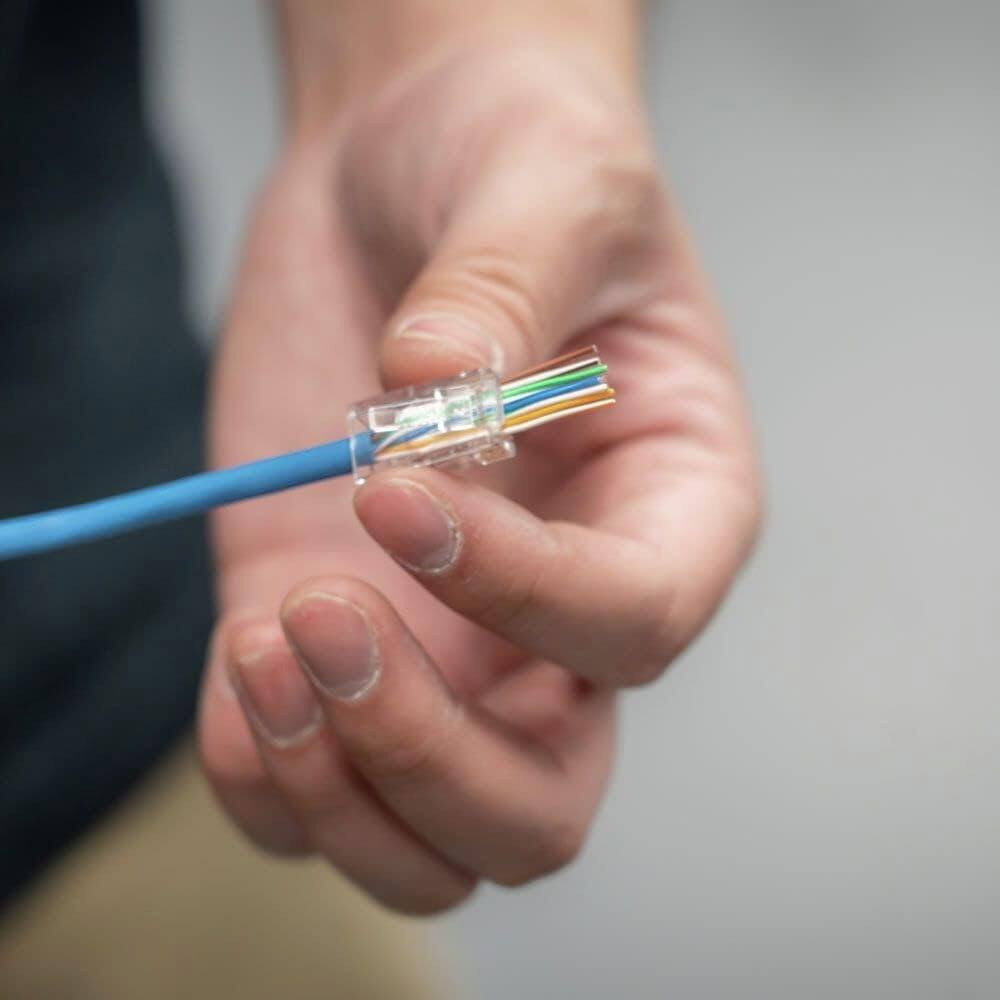 Alt View 1. ACJPR - RJ45 Cat6 Pass-Through Connectors 50-Pack, Gold-Plated.