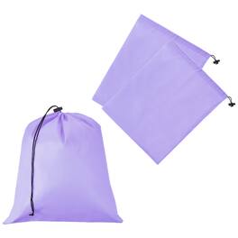 Unique Bargains - Drawstring Stuff Sack with Toggle 14x16 Inch 3pcs Waterproof Travel Storage Pouch for Gym Hiking Yoga Office Shoes - Light Purple