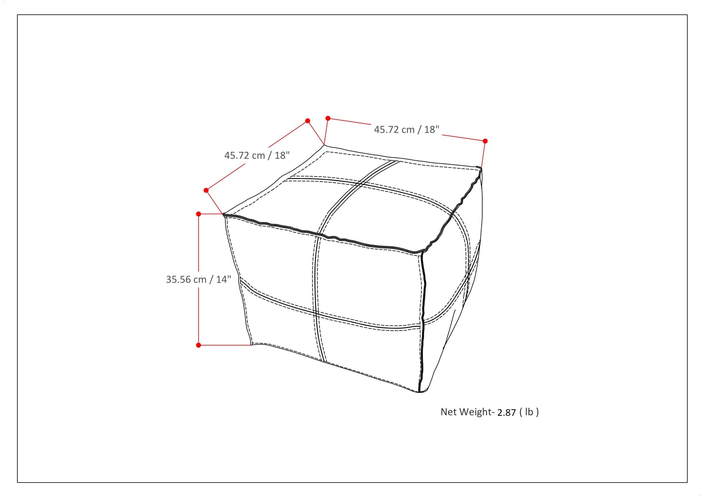 Alt View 15. Simpli Home - Brody Square Pouf - Distressed Black.