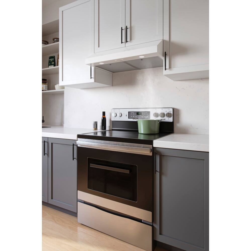 Alt View 11. Broan - Broan-NuTone 30-Inch Under Cabinet Range Hood, ENERGY STAR, 350 Max Blower CFM - White.