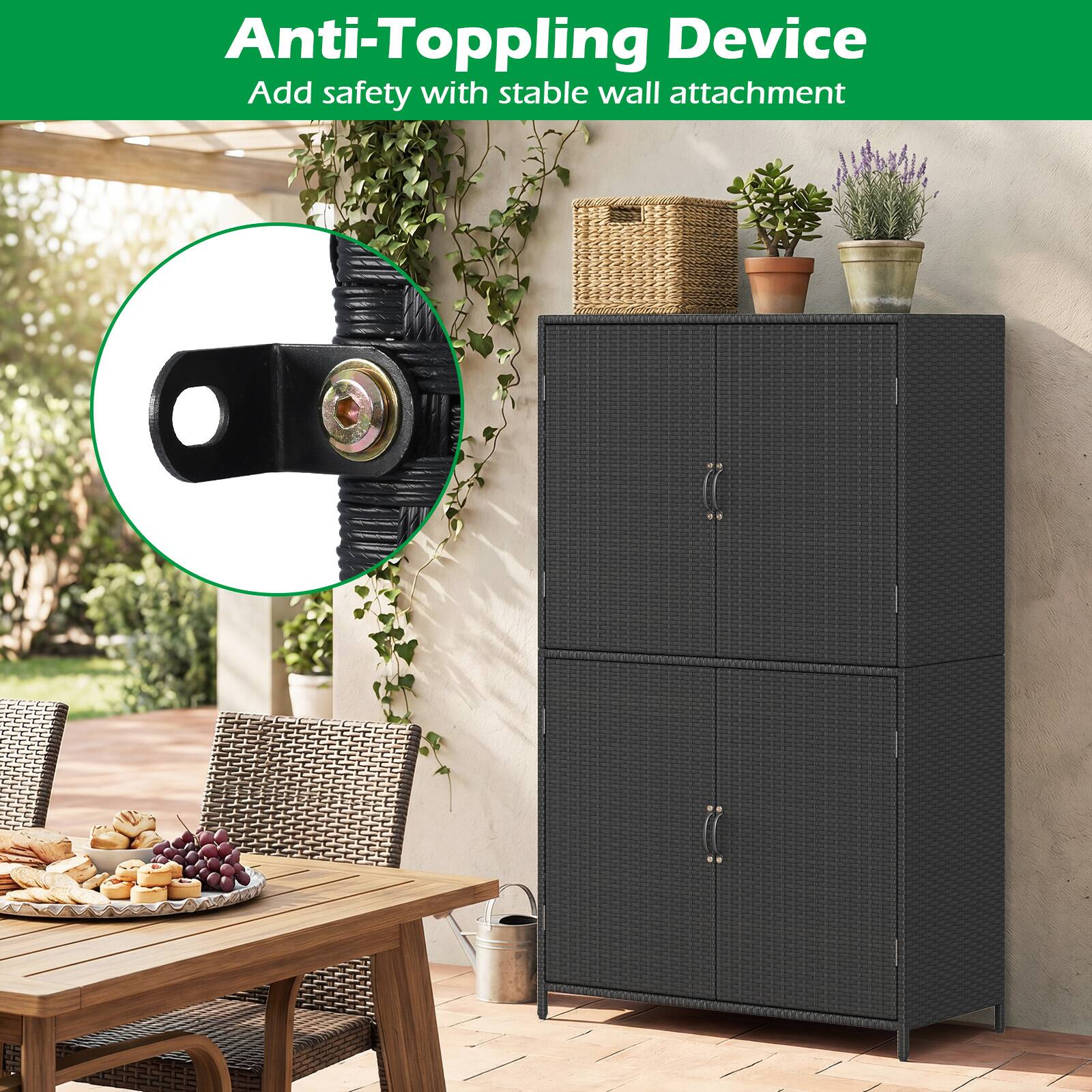 Anti-Toppling Device  
Add safety with stable wall attachment