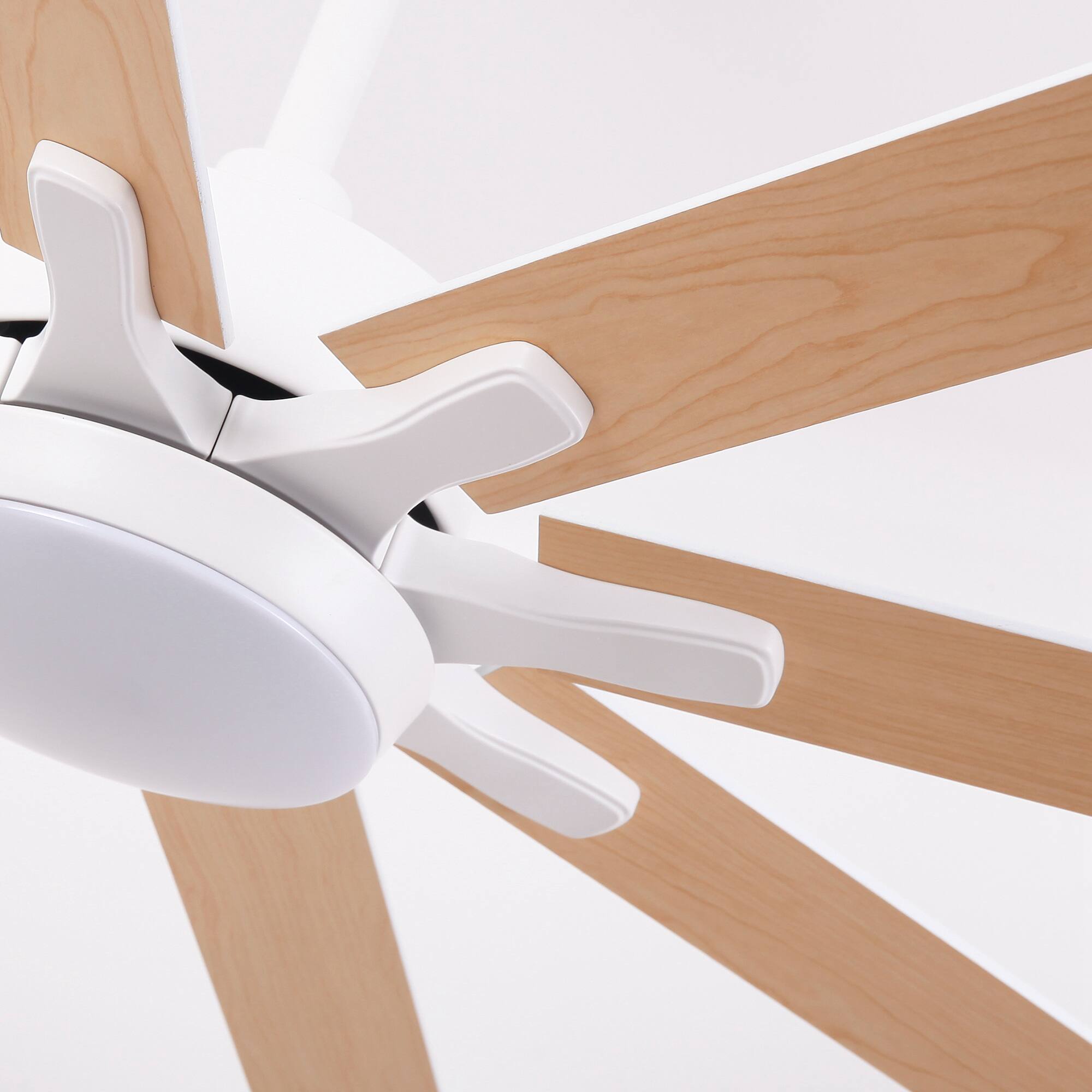 Alt View 9. Parrot Uncle - 65-Inch Modern Reversible Dimmable Large Ceiling Fan with Light and Remote - White.
