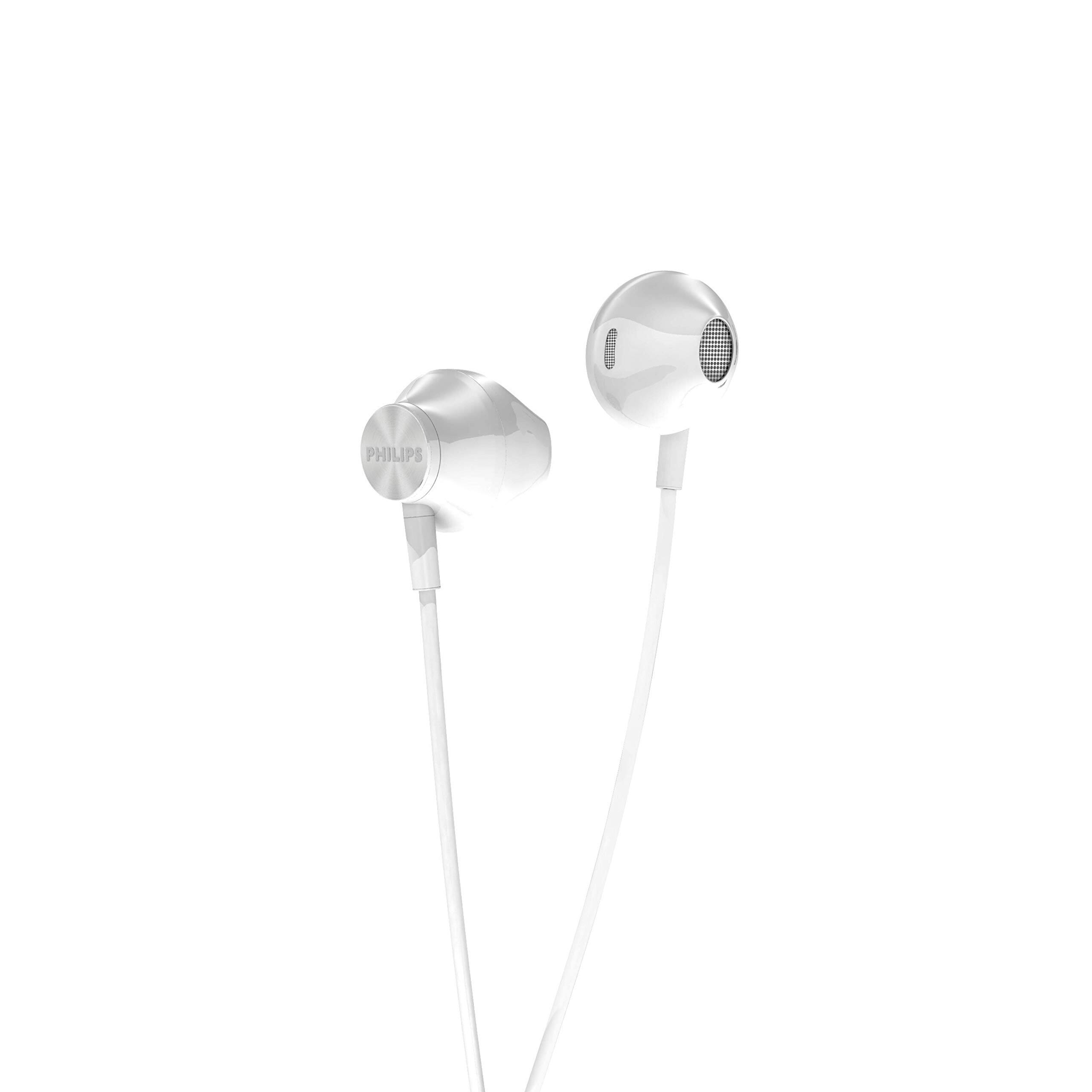 Alt View 1. Philips - Wired Earbuds In Ear Headphones, 14.2Mm Drivers, Bass Clear Sound, Comfort Fit - White.