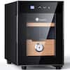Front. KingChii - 16L Cigar Humidor Storage Cabinet with Temperature Control, Spanish Cedar Shelves and Hygrometer(100 Capacity) - Black.