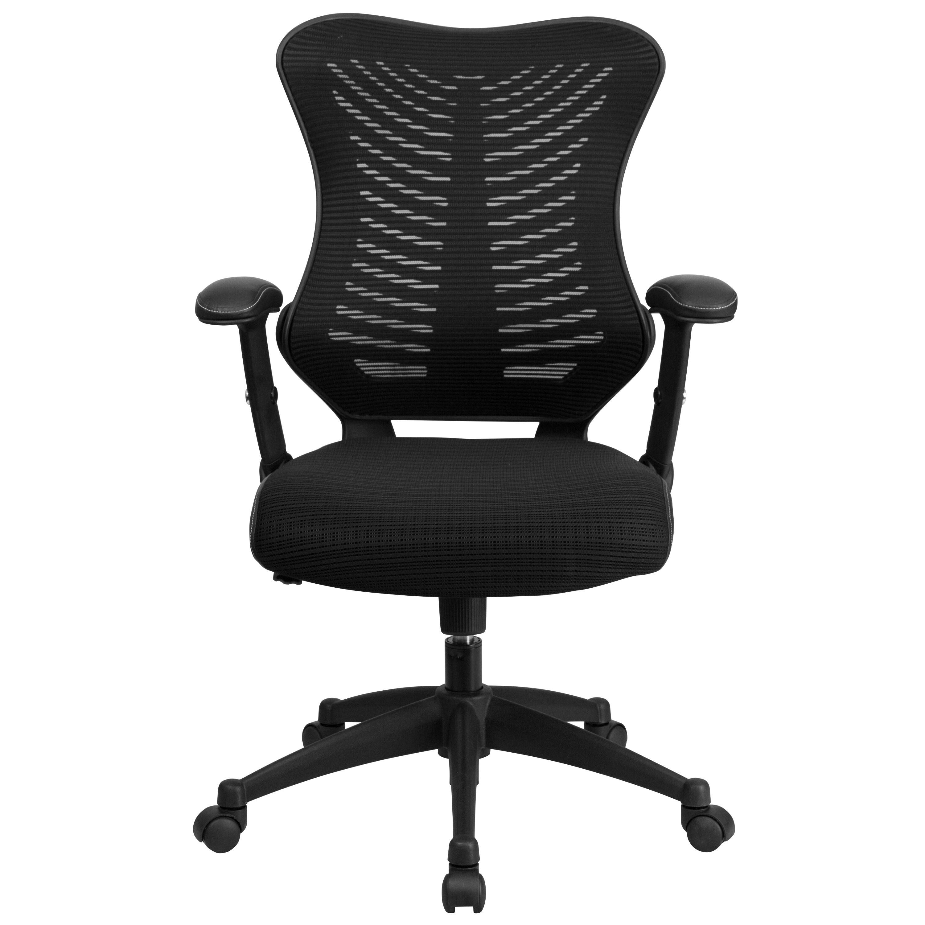 Alt View 7. Emma + Oliver - High Back Designer Mesh Executive Ergonomic Office Chair w/ Adjustable Arms - Black Mesh.