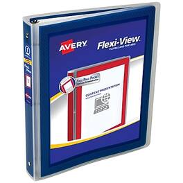 Avery - Flexi-View Heavy Duty 1" 3-Ring View Binders - Navy Blue