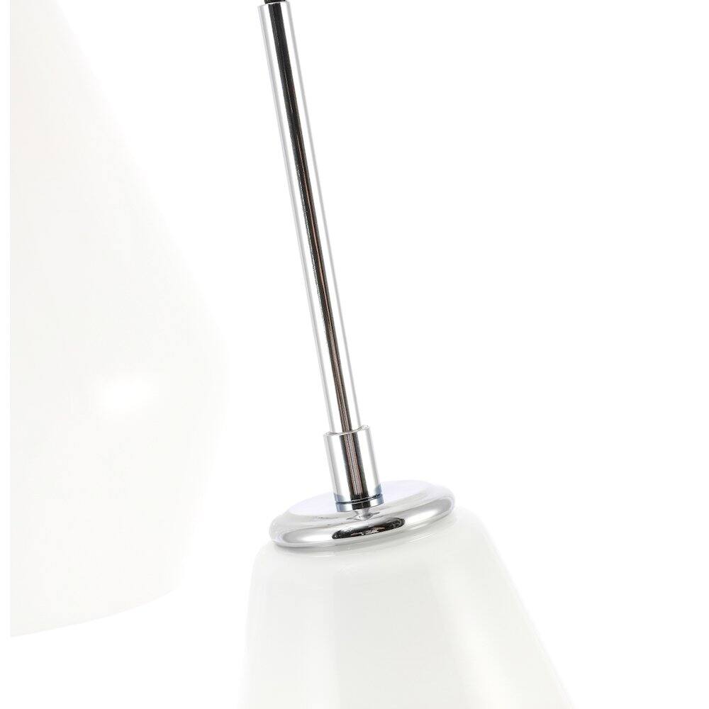 Left. Living District - Gene 3 Light Chrome And Frosted White Glass Pendant - Chrome And Frosted White Glass.