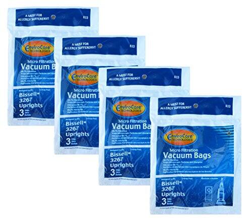 A MUST FOR ALLERGY SUFFERERS!!  
833 EnviroCore Micro Filtration Vacuum Bags  
Bissell 3267 Uprights 3  
EnviroCore TECHNOLOGIES Micro Filtration Vacuum Bags  
Bissell 3267 Uprights 3