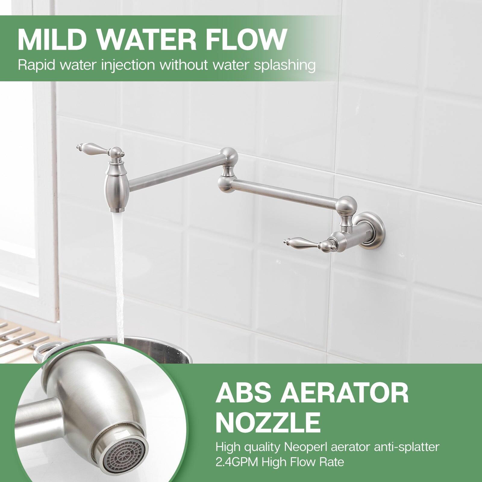 MILD WATER FLOW, ABS AERATOR NOZZLE, High quality Neoperl aerator anti-splatter 2.4GPM High Flow Rate