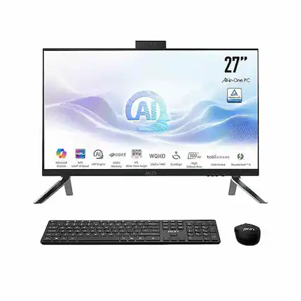 27" All-in-One PC
AI NE A
Microsoft Copilot
NPU
MSI Engine
Intel AI Boost
DDR5
DORS Memory
WQHD 2560 x 1440
100 Hz
tobiAWARE
IPS High
2540 E
1-480 Eyestrgo
Total Aware
Thunderbolt 4
Wide View Angle
Refresh Rate
HISI