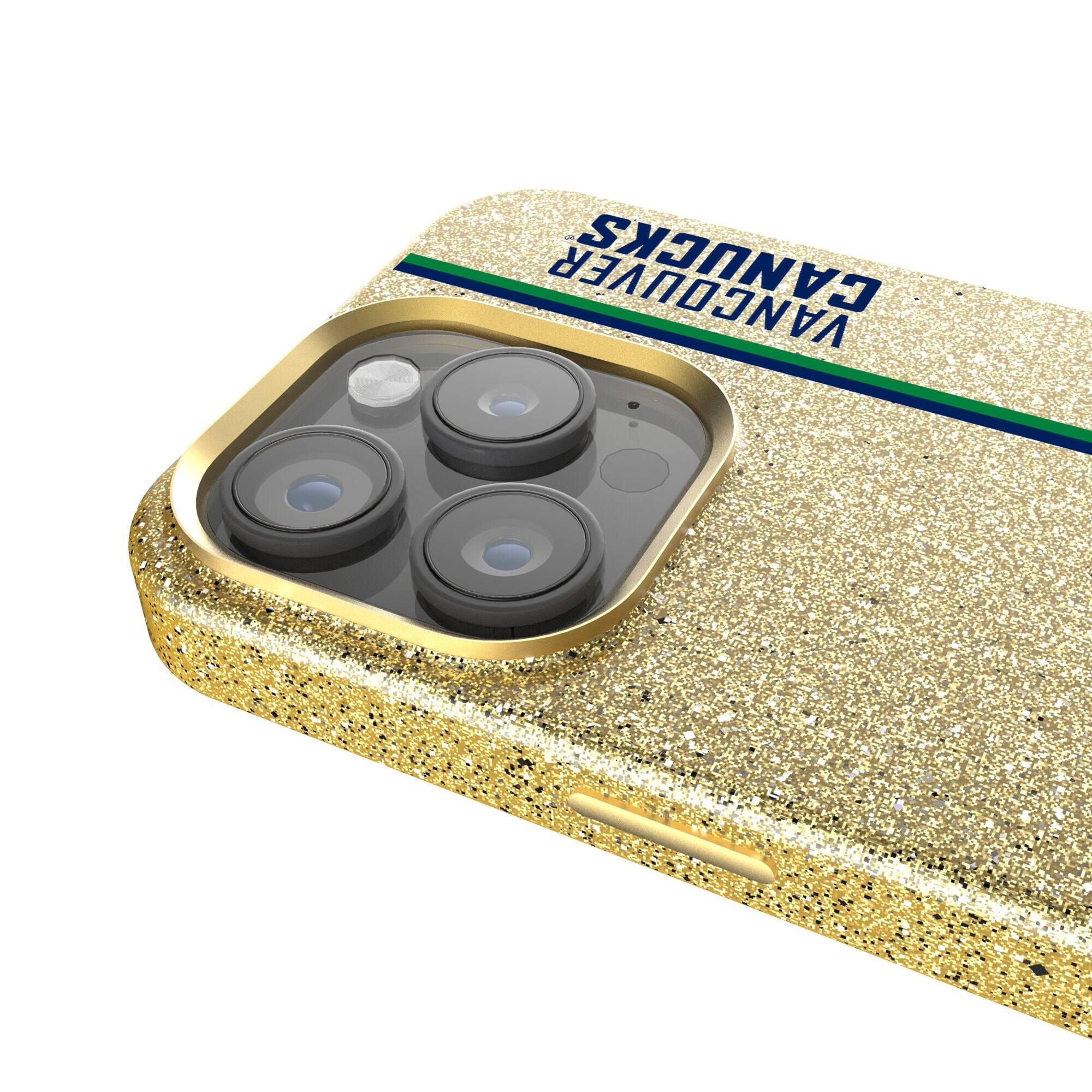 Alt View 2. Keyscaper - Gold Vancouver Canucks Sidebar Bling iPhone Case - 15 - Gold.