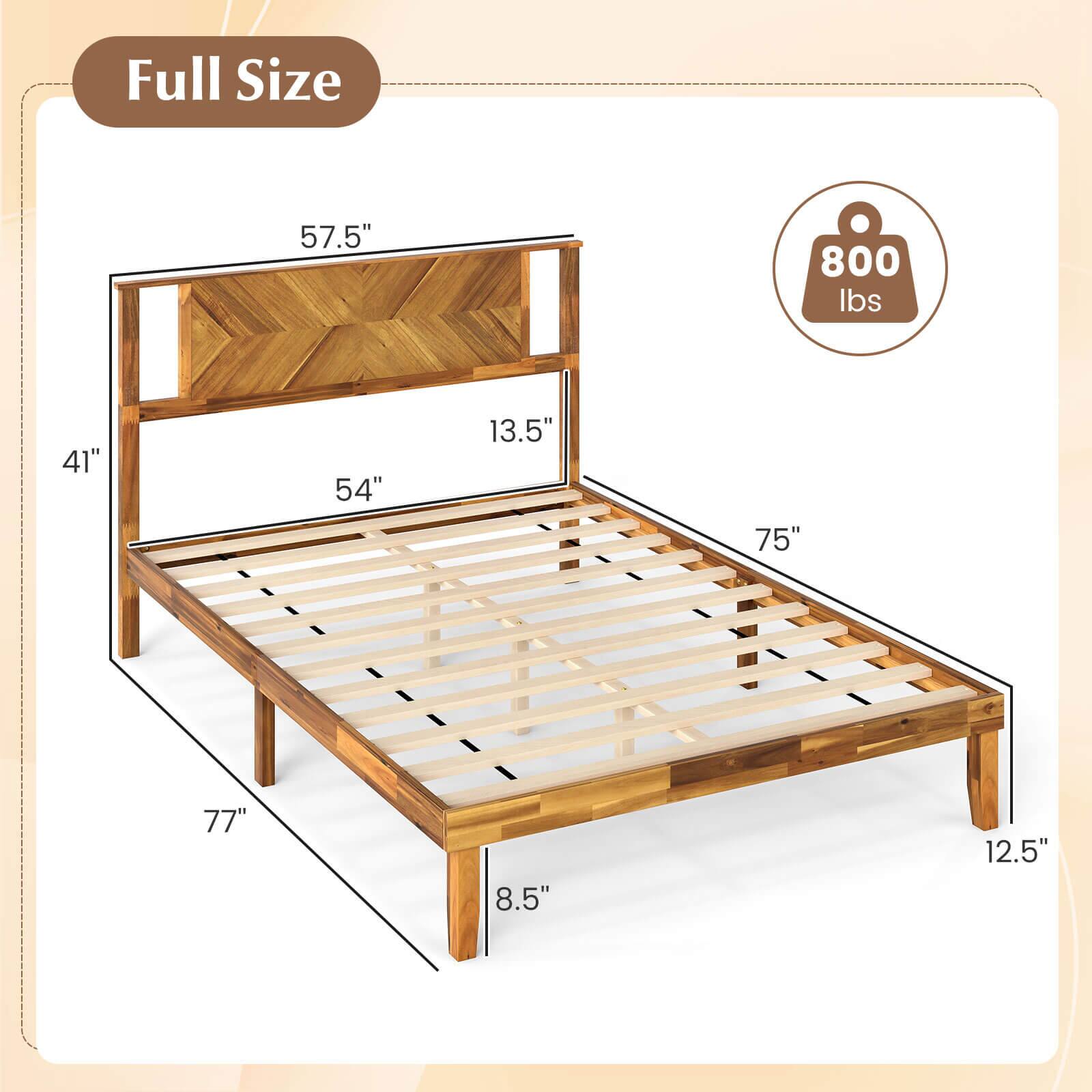 Full Size  
57.5"  
800 lbs  
41"  
54"  
13.5"  
75"  
77"  
8.5"  
12.5"