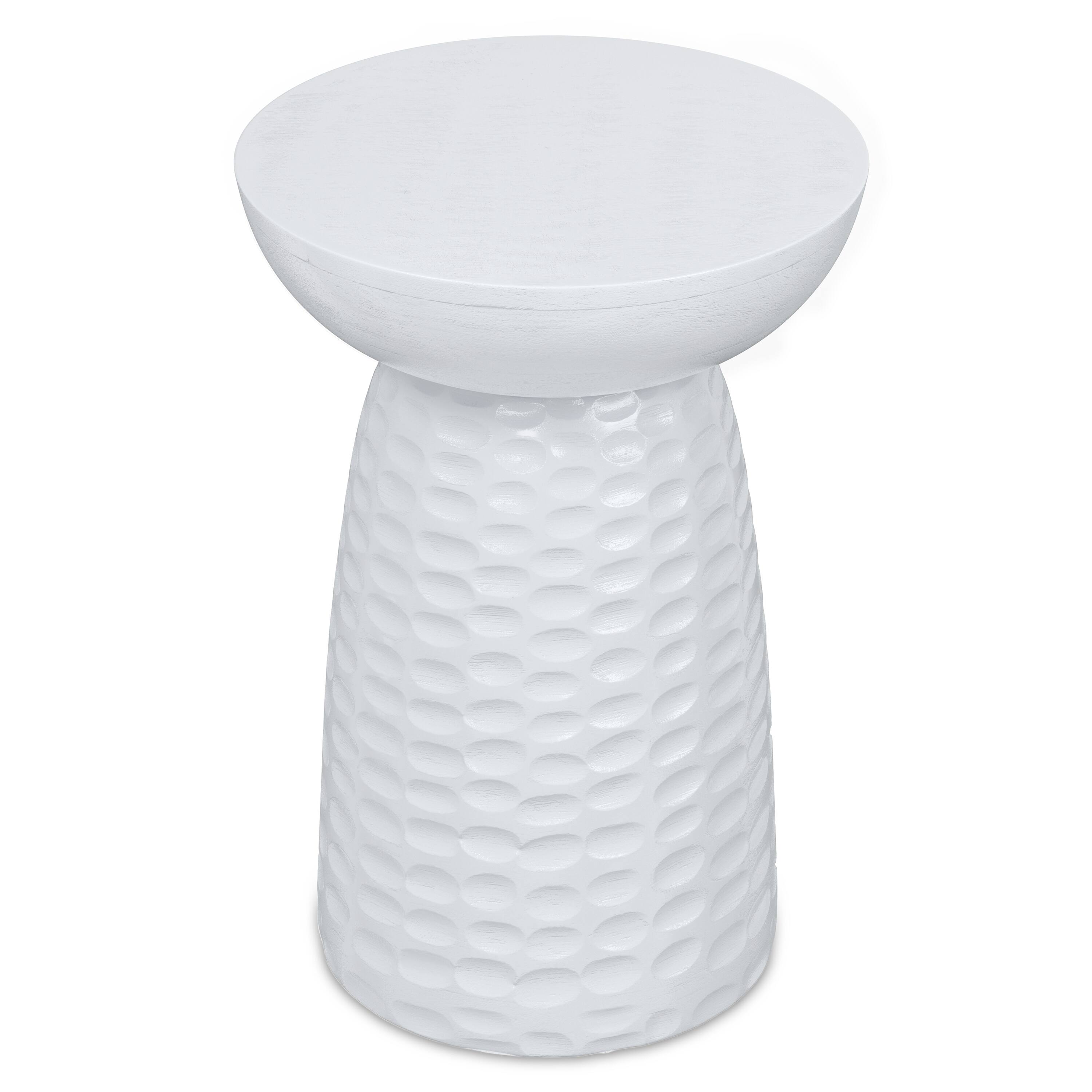 Alt View 3. Simpli Home - Boyd 13 inch Wide Solid Wood Contemporary Accent Table in White, Assembled - White.