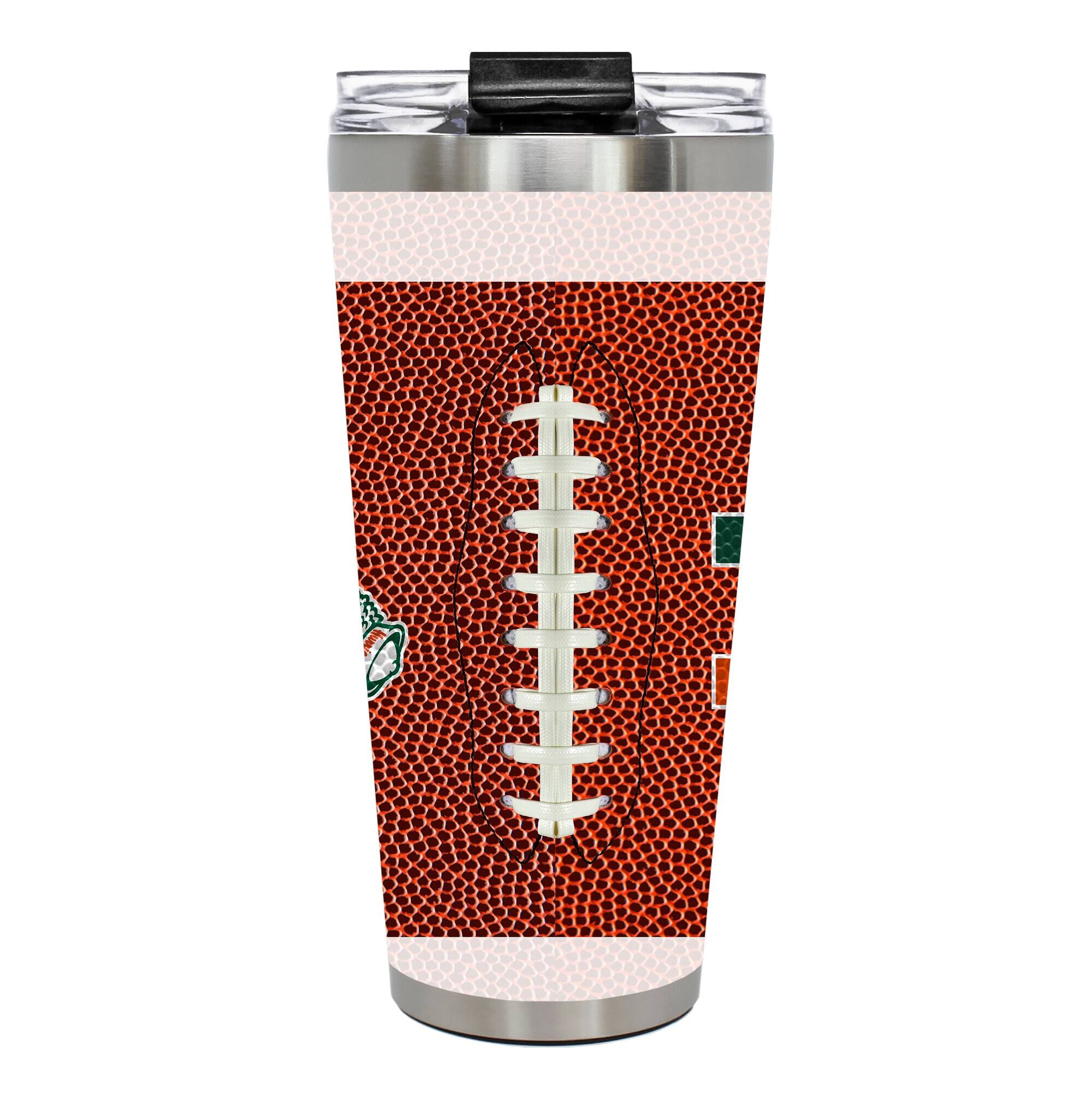 Alt View 2. Great American Products - Miami Hurricanes 32oz. Big Slim Game Ball Travel Tumbler - Brown.