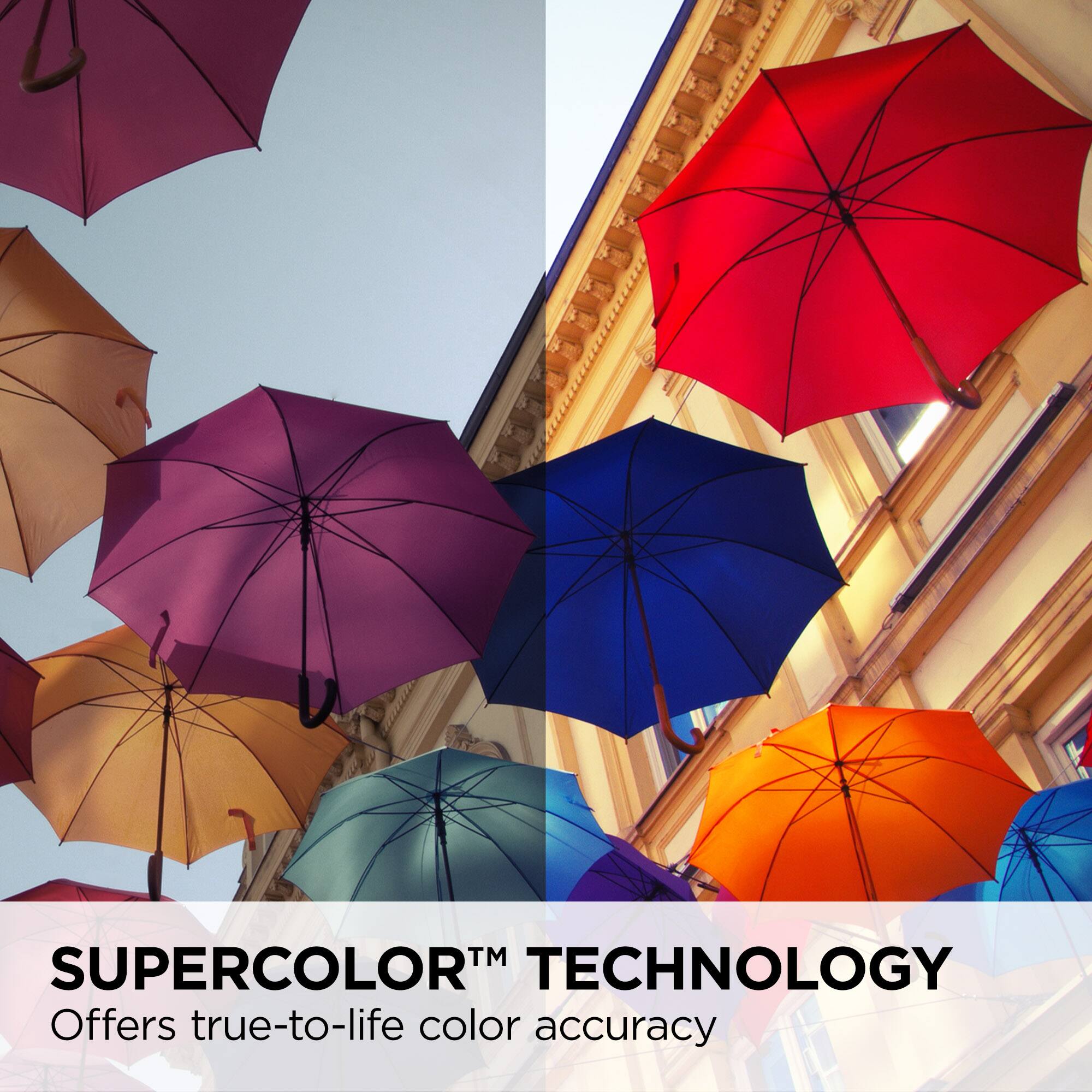 TM Supercolor Technology offers true-to-life color accuracy.