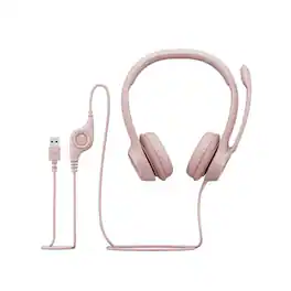 Logitech - Refurbished Excellent - HEADSET-H390 USB Computer Headset-ROSE-USB