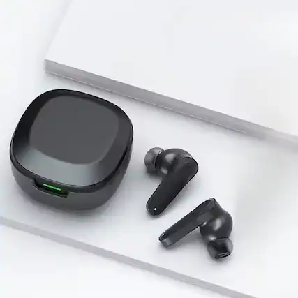 Front. YONWAY - Smart Translation Bluetooth Headphones, Wireless Stereo Earbuds, In Ear Noise Headphones with Charging Case.
