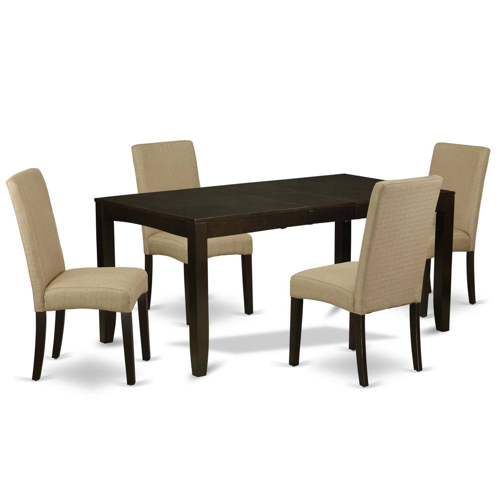Back. East West Furniture - Dining Room Set Cappuccino - Brown.