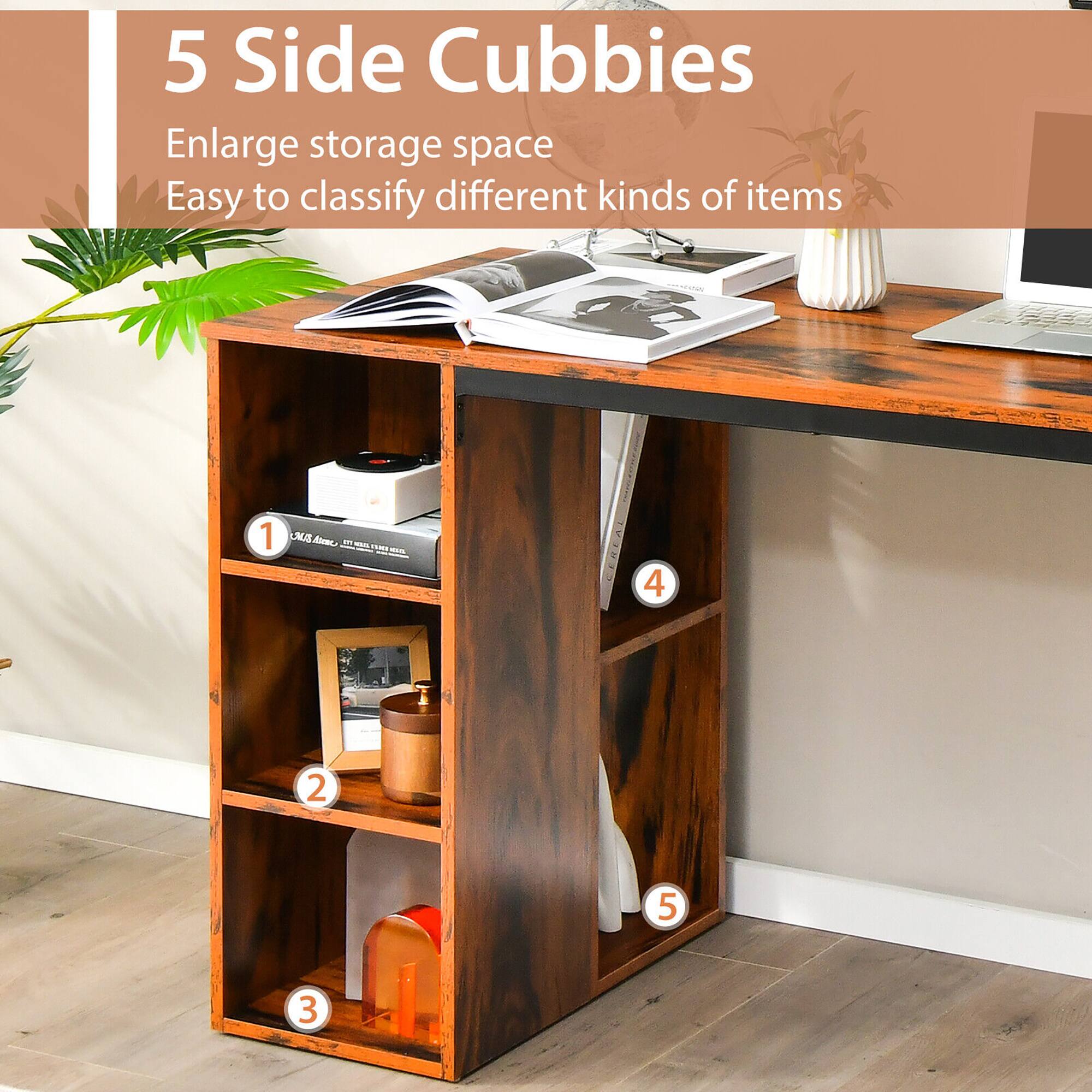 5 Side Cubbies
Enlarge storage space
Easy to classify different kinds of items
1
2
3
4
5