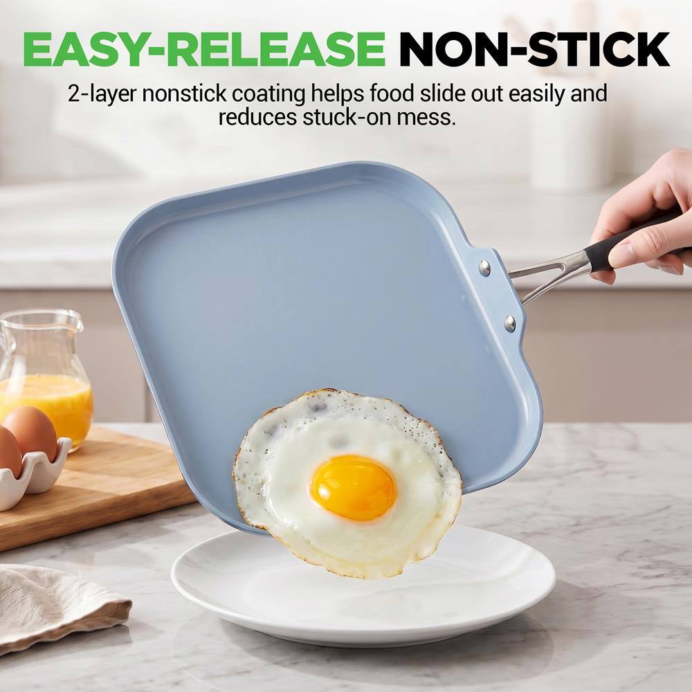 EASY-RELEASE NON-STICK  
2-layer nonstick coating helps food slide out easily and reduces stuck-on mess.