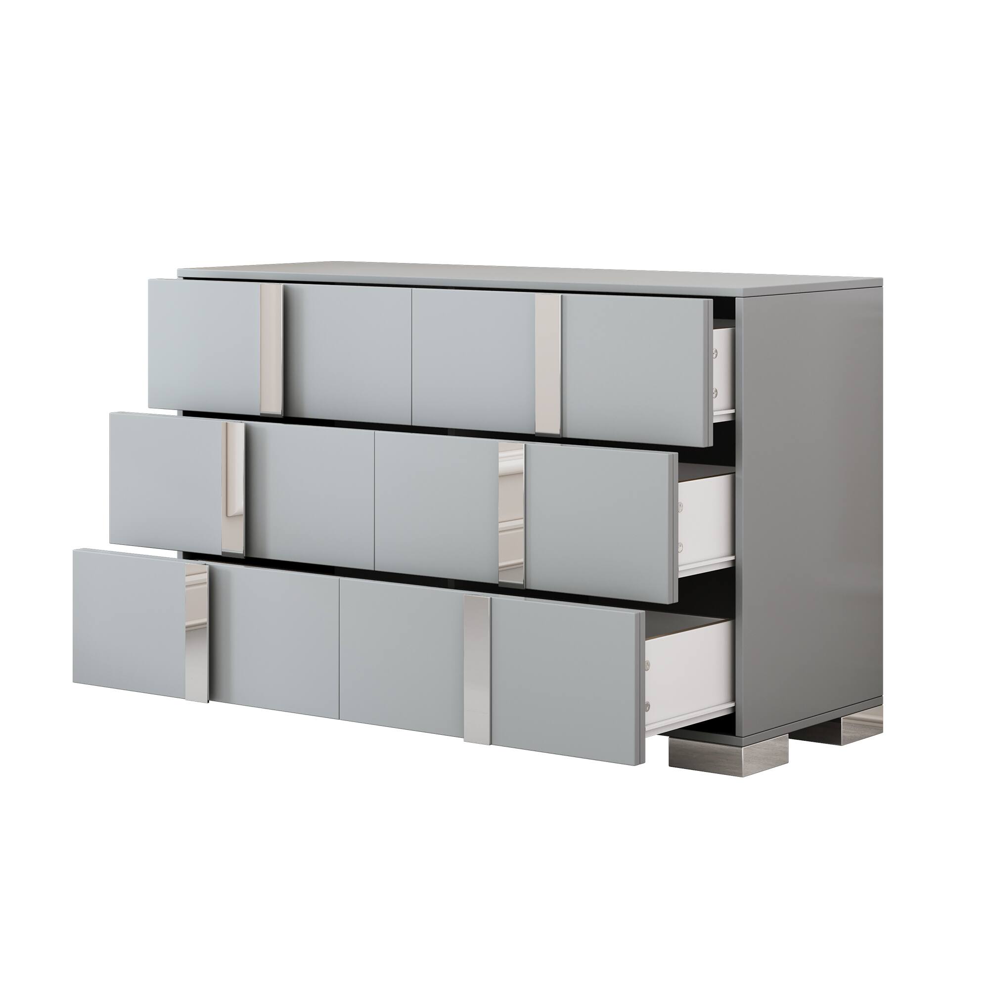 Angle. Forest'nSky - Gray 6 drawer 47.2 in. Wide Chest of Drawers - Gray.