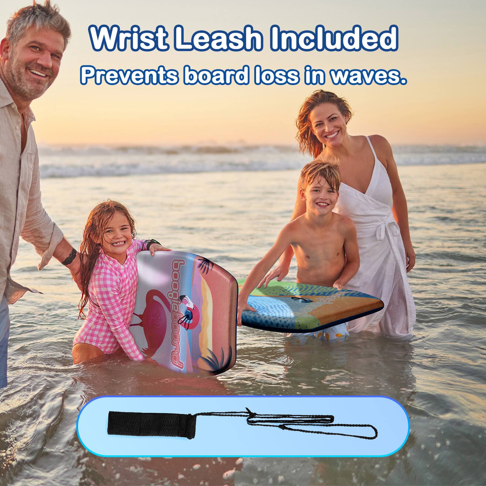 Boogie Board 2 Pack 33 Inch Body Board Lightweight with Wrist Leash ...