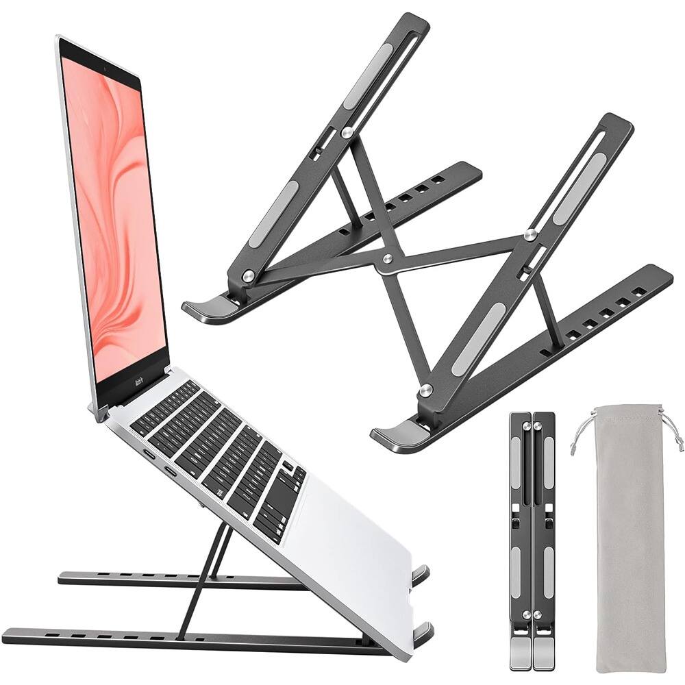 Angle. RTMB - Aluminum Laptop Stand – Adjustable, Foldable, Space Gray - White.