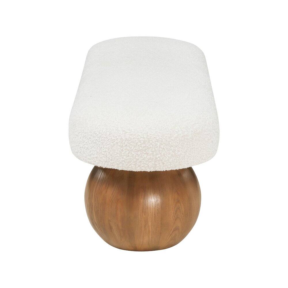 Alt View 3. Meridian Furniture - Bowie Cream Bench - Beige.