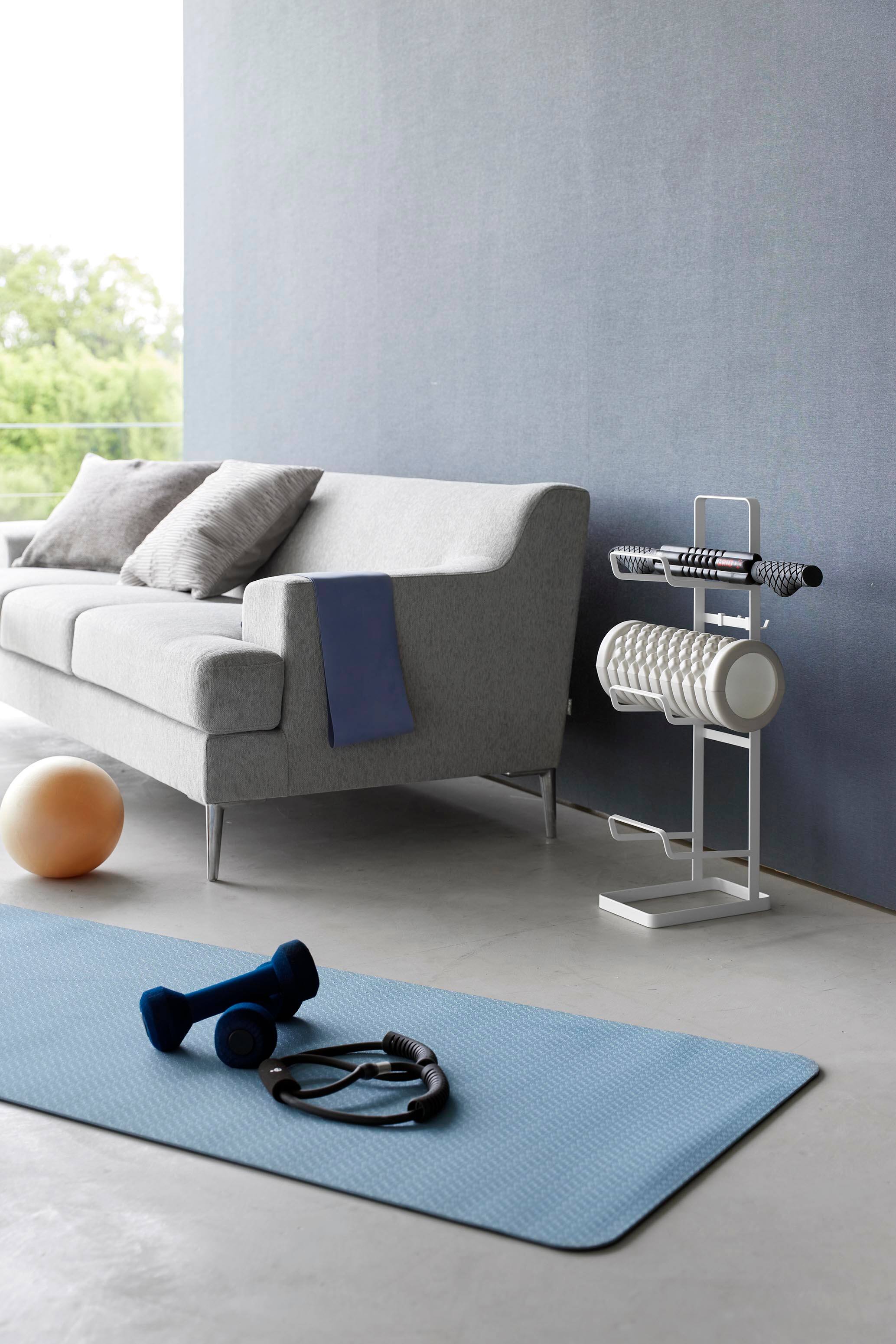 Alt View 6. Yamazaki Home - Fitness Equipment Storage Rack - White.
