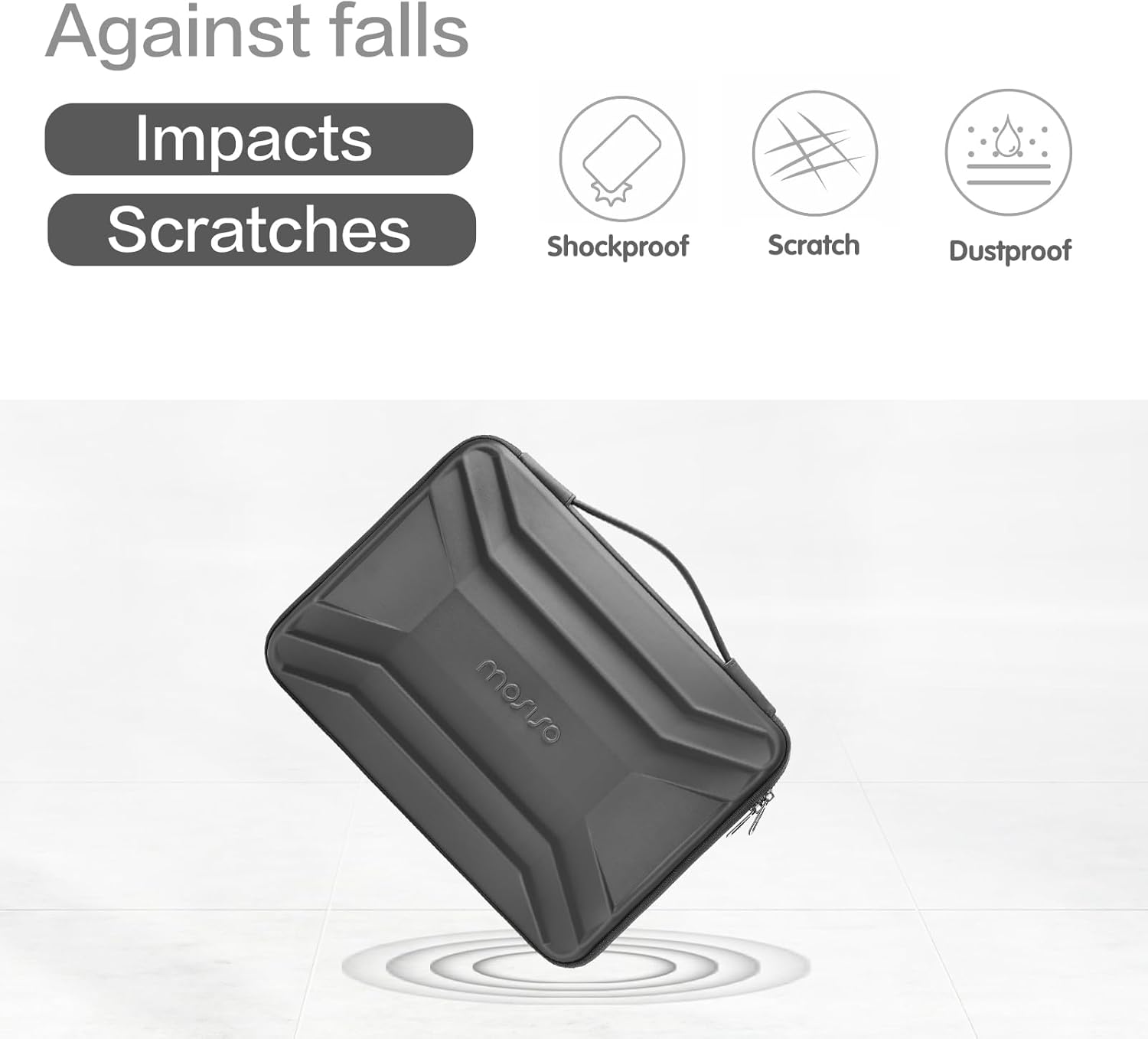 Against falls  
Impacts  
Scratches  

Shockproof  
Scratch  
Dustproof