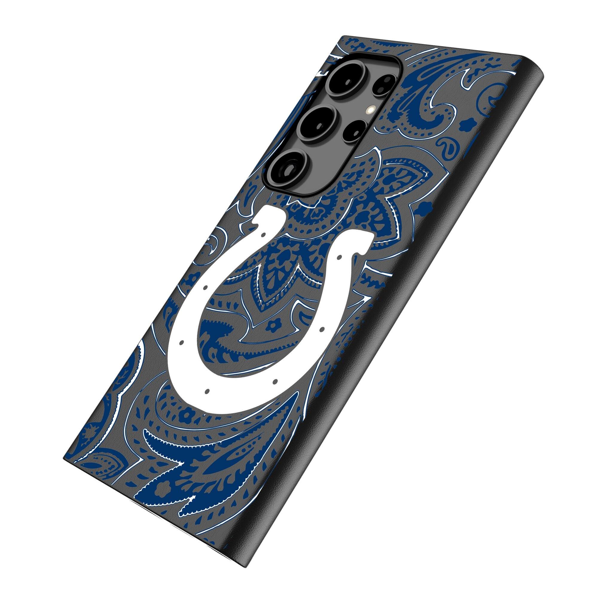 Alt View 1. Keyscaper - Indianapolis Colts Paisley Galaxy Magnetic Bump Case - S25 - Black.