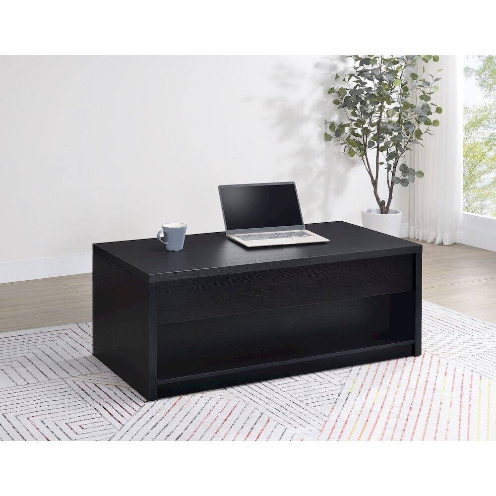 Alt View 2. Coaster Co. of America - Knapp Lift Top Cocktail Coffee Table with Dual Drawers Black - Black.