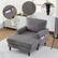 Alt View 1. Trinkets Crazed - Chenille Fabric Chaise Lounge Recliner Single Sofa Living Room Bedroom Rest Chair Wooden Sofa Legs - Dark Gray.