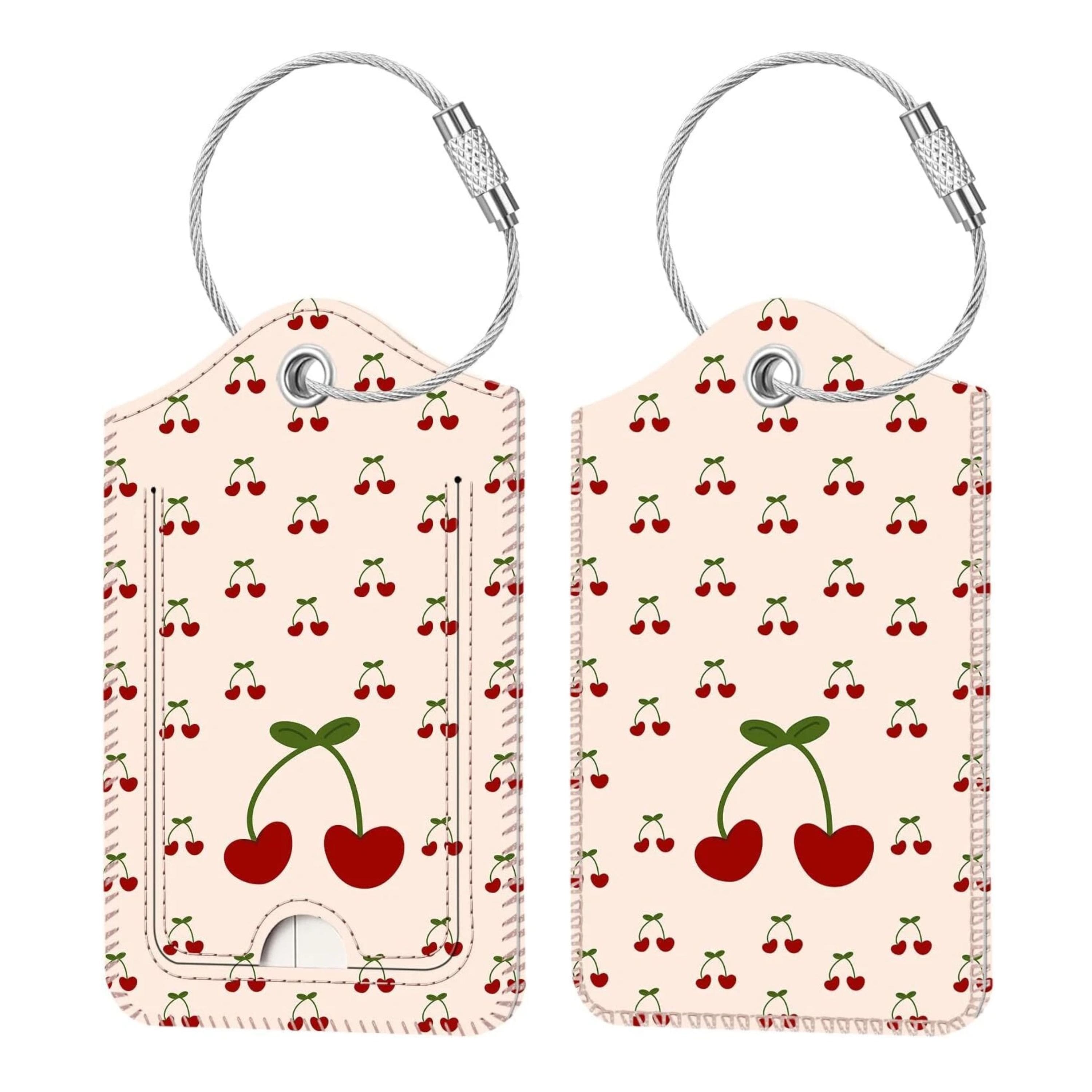 Kitcheniva - Luggage Tags For Travel Bag Suitcase With Loop & Privacy Cover ID Label Pack Of 2 - Coquette Cherries price history on PriceWatchPro