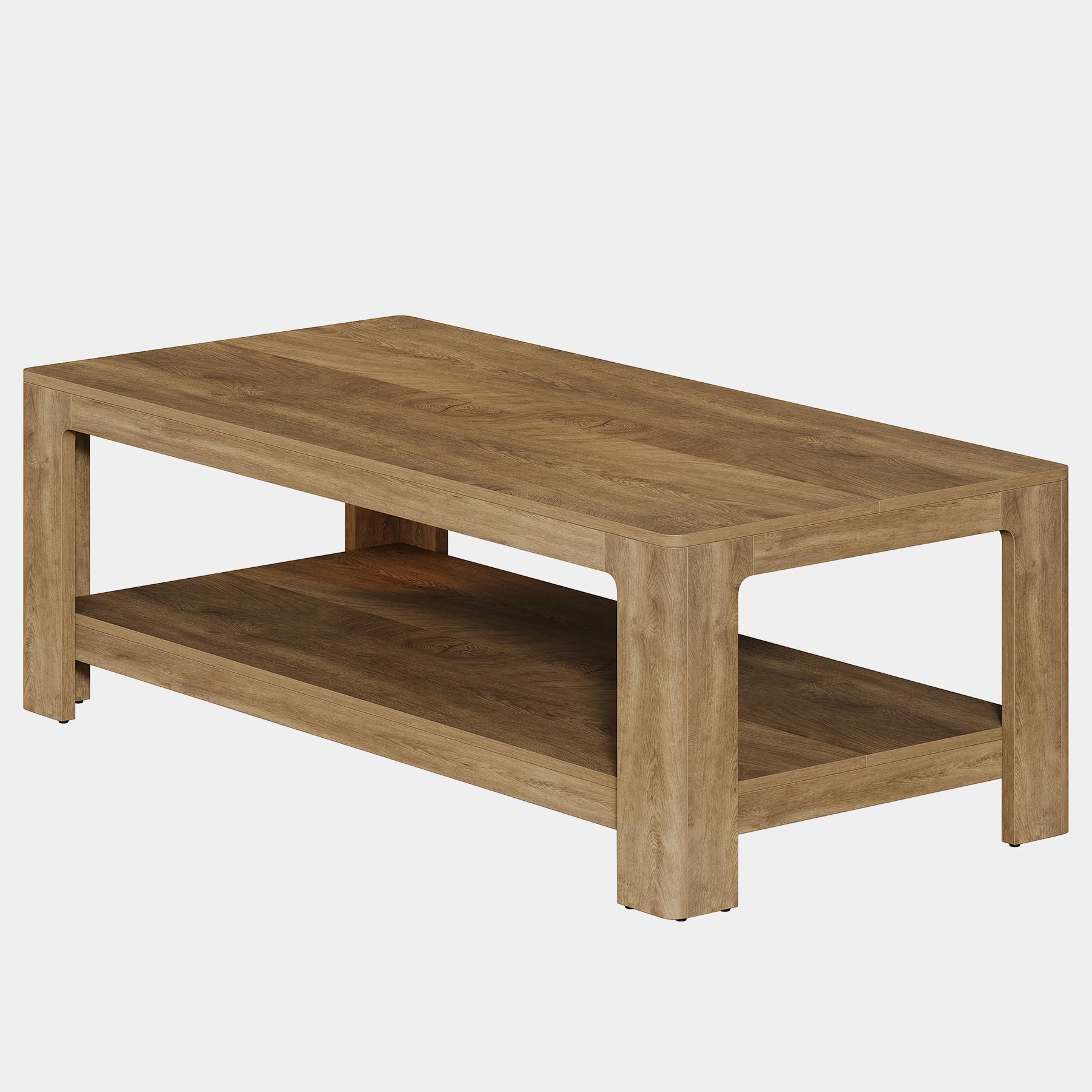 Alt View 4. Tribesigns - Coffee Tables for Living Room, 2-Tier Center Table with Storage - Natural Wood.