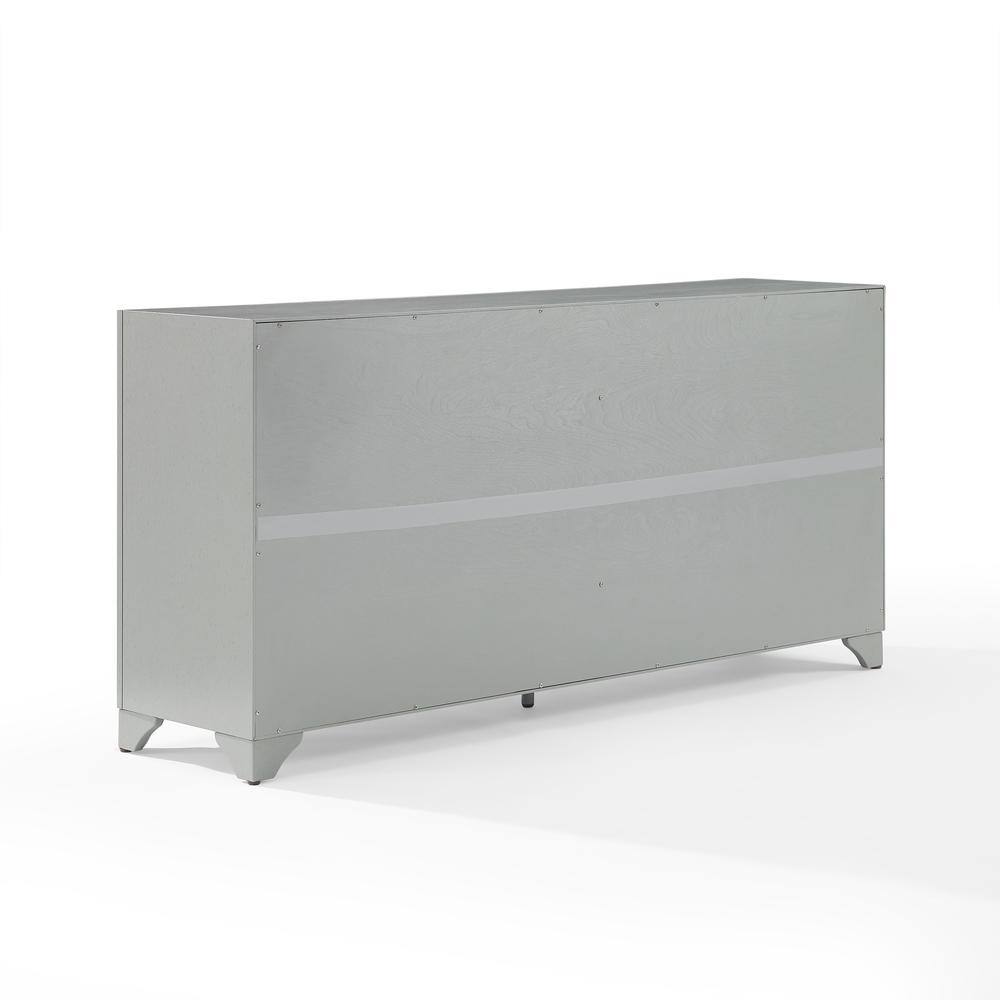 Angle. Crosley Furniture - Tara Sideboard - Distressed Gray.