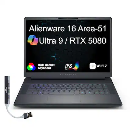 Alienware 16 Area-51 Ultra 9 / RTX 5080 RGB Backlit Keyboard IPS SuperCLEAR Wi-Fi7