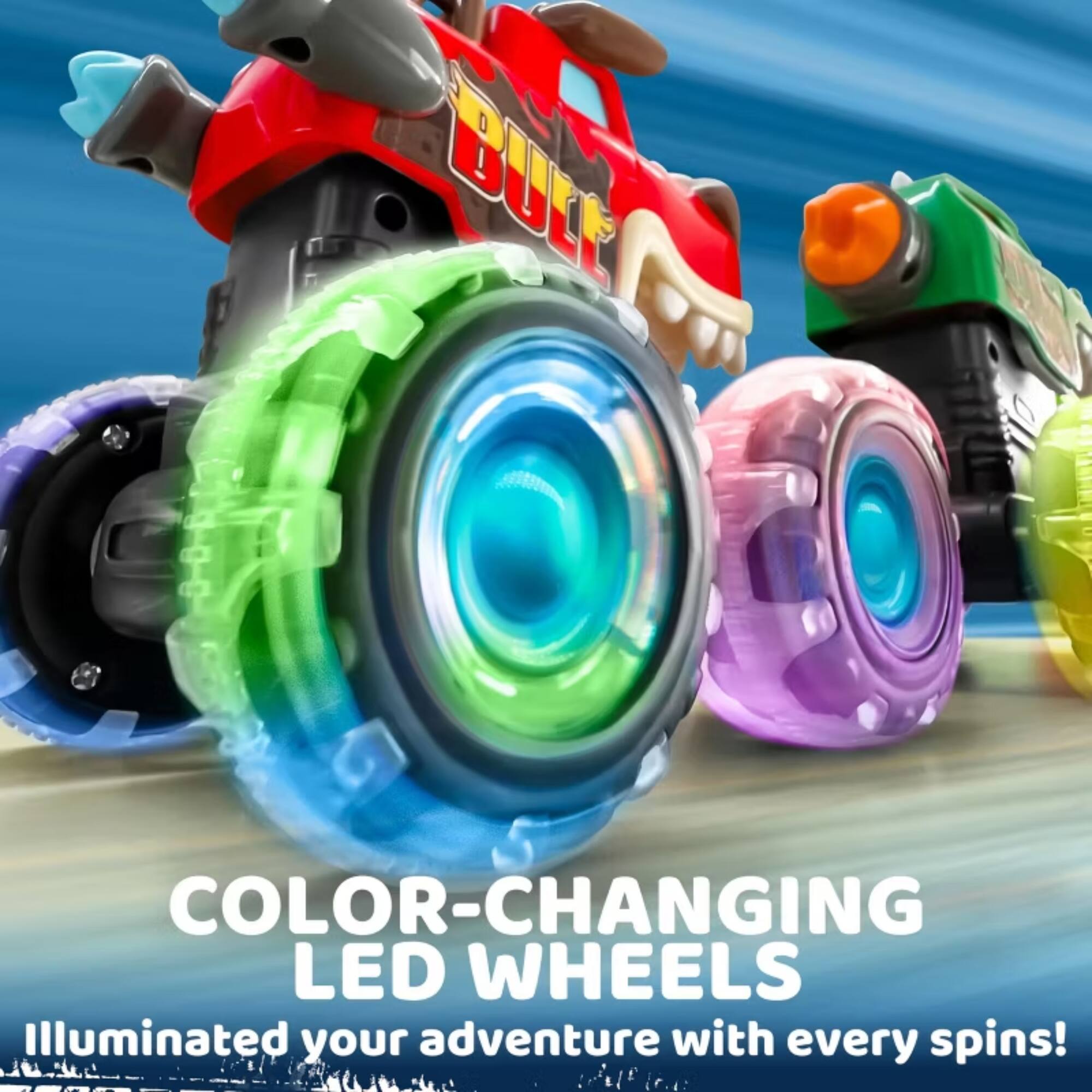 COLOR-CHANGING LED WHEELS  
Illuminated your adventure with every spins!