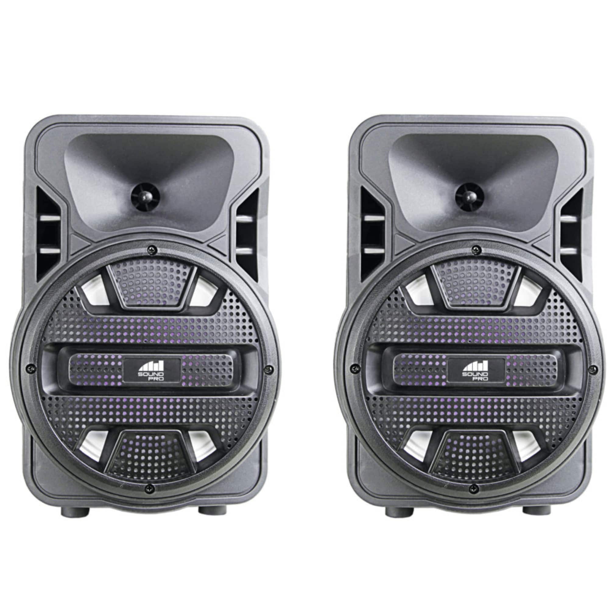 Naxa - Refurbished Excellent - Dual 8" BT Party Speakers with Disco Light