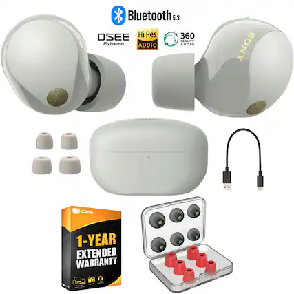 Bluetooth 5.3
DSEE Extreme
Hi-Res Audio
360 Reality Audio
SONY
1-YEAR EXTENDED WARRANTY