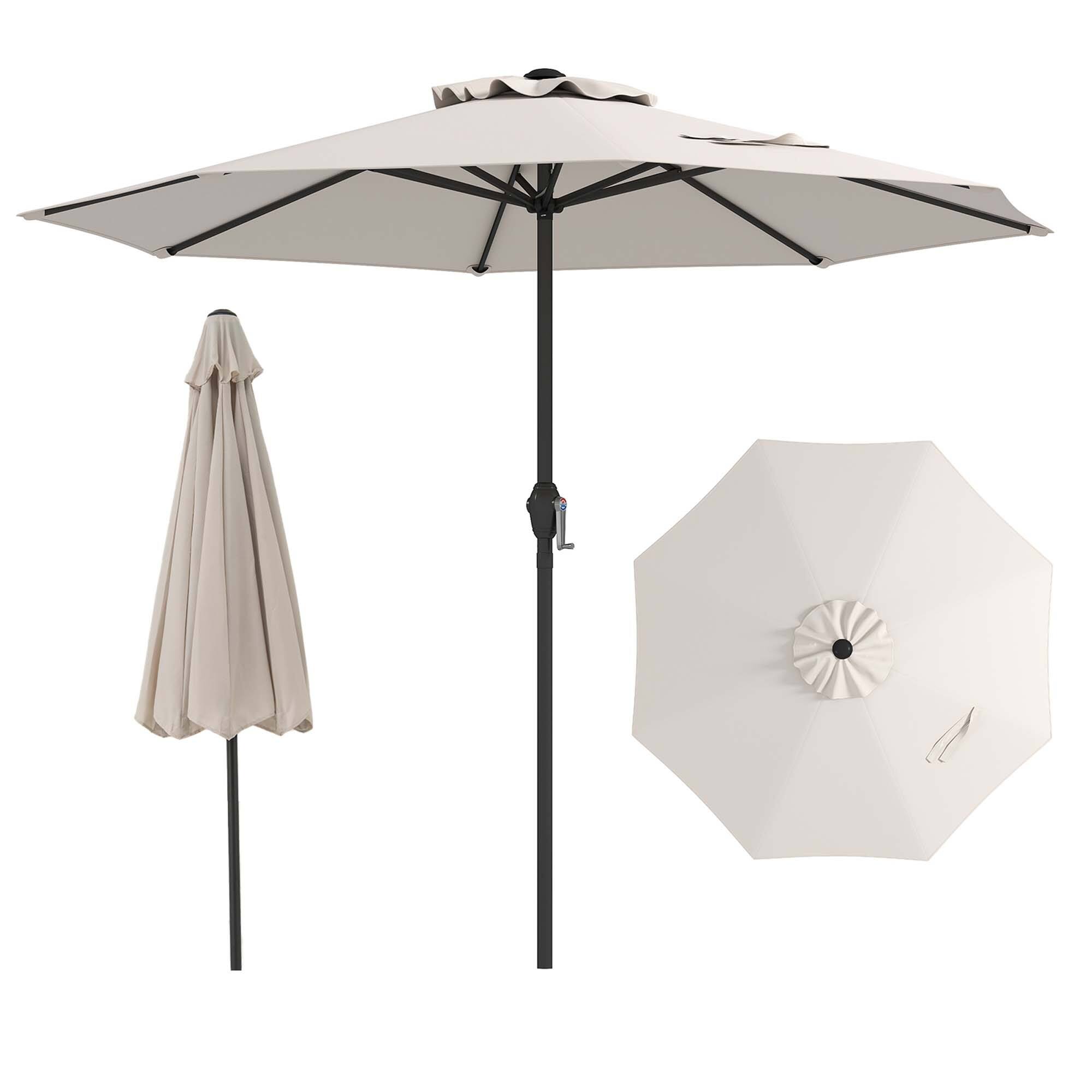 Gymax - Outdoor Patio Umbrella Modern Table Umbrella w/8 Heavy Duty Ribs Sun-proof - Beige
