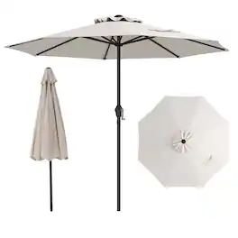 Gymax - Outdoor Patio Umbrella Modern Table Umbrella w/8 Heavy Duty Ribs Sun-proof - Beige