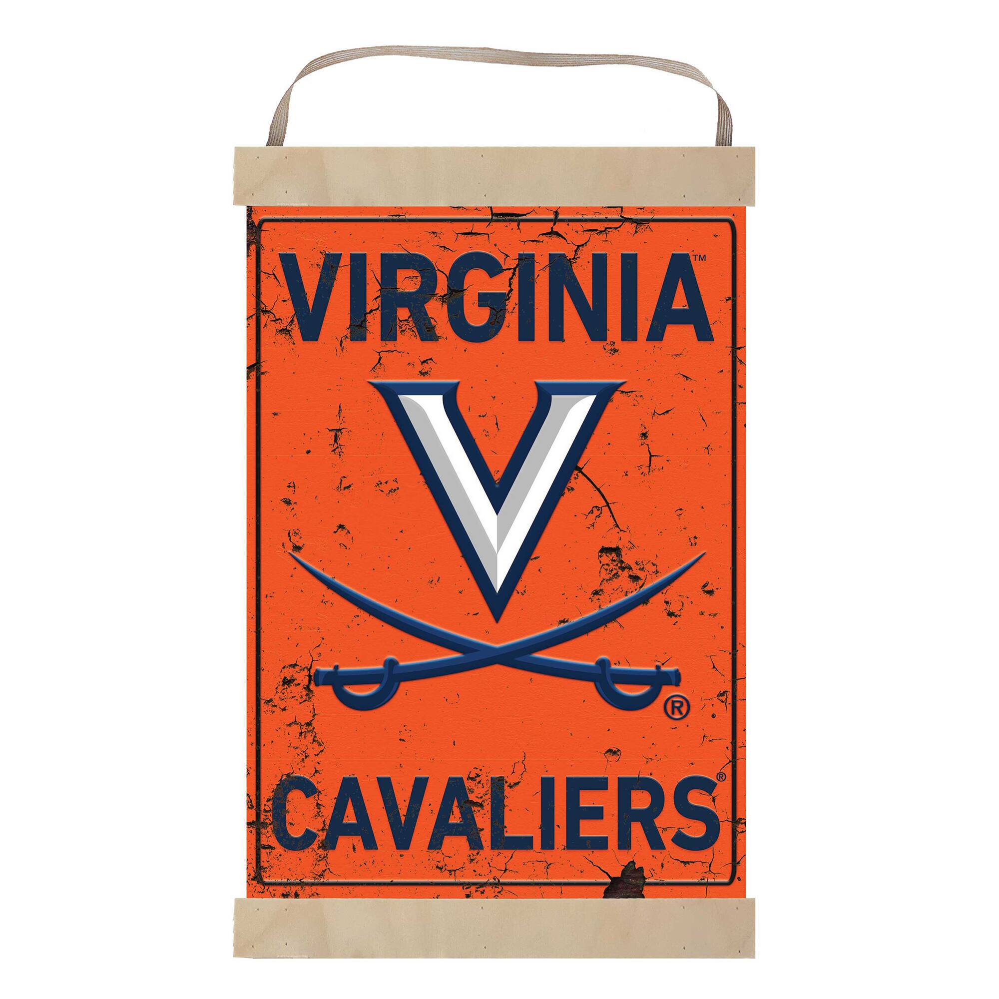 Virginia Cavaliers Faux Rust Banner Sign