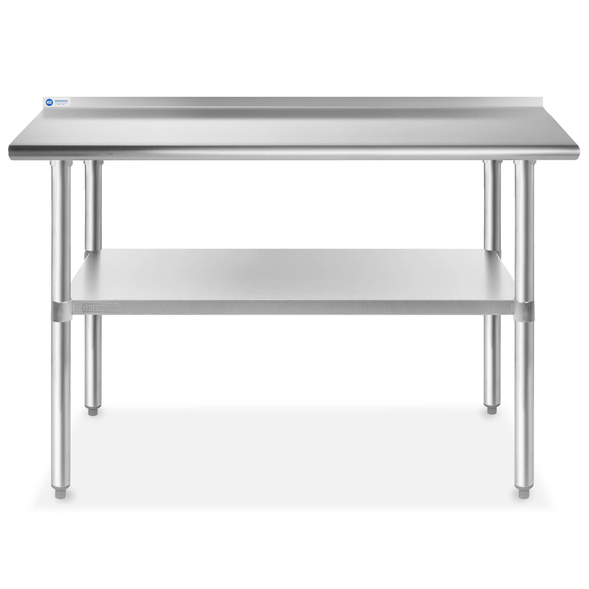 Alt View 1. GRIDMANN - 72 x 30-in NSF Stainless Steel Prep Table with Backsplash - Silver.