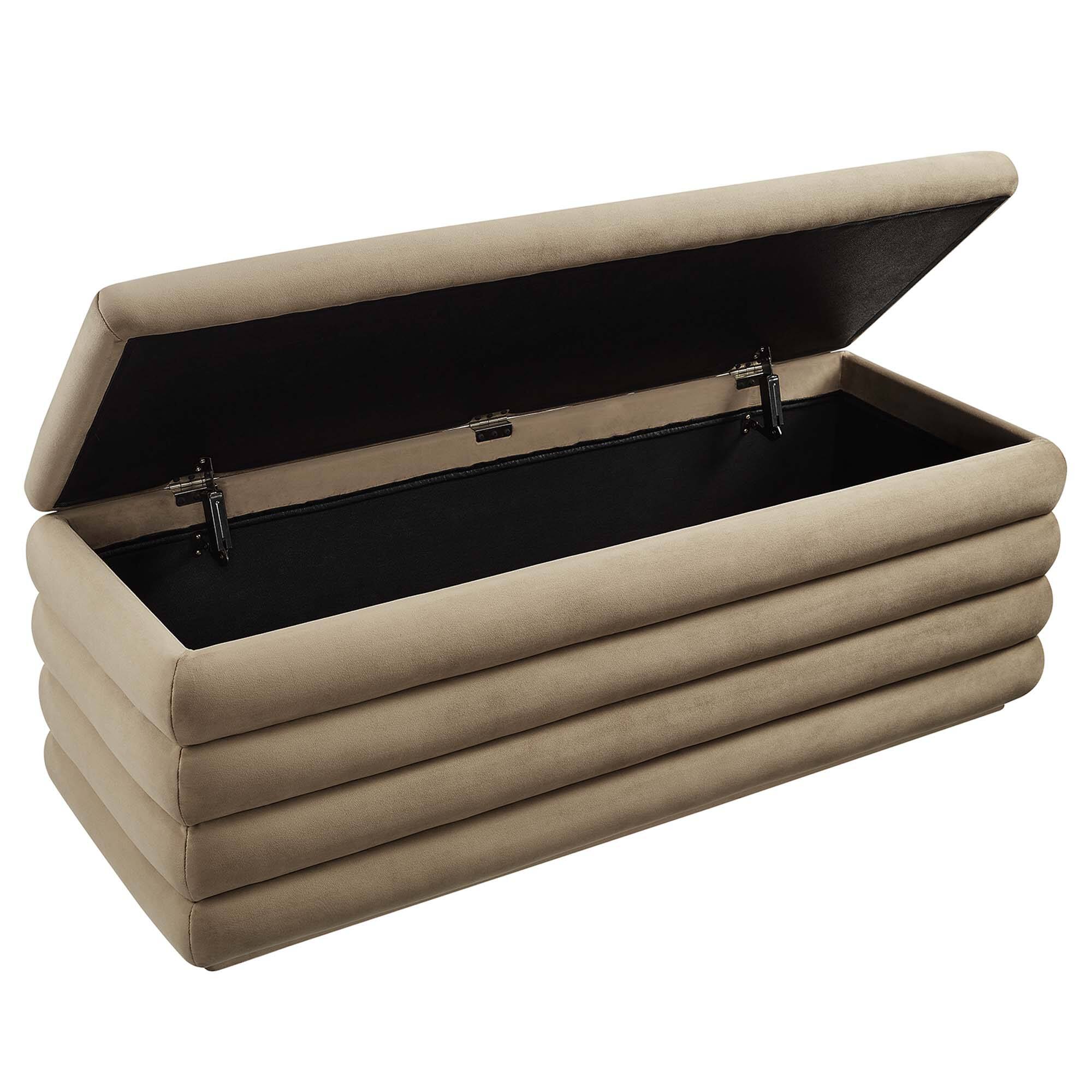 Alt View 2. Modway - Mezzo Upholstered Performance Velvet Storage Bench by Modway - Brown.