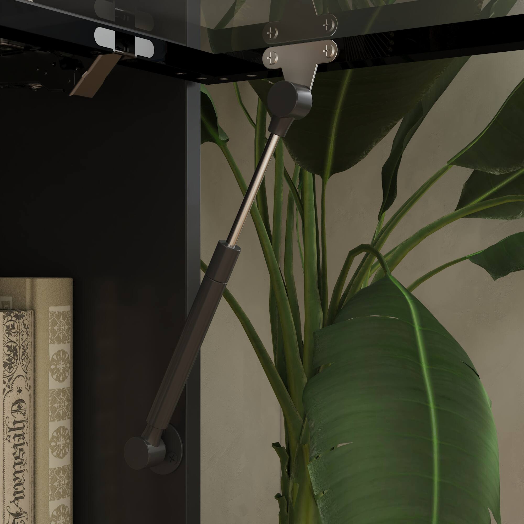 Alt View 5. FUFU & GAGA - FUFU&GAGA Glass - Door Display Cabinet: Lift - Up Doors, Tiered Lighting & Modular Storage for Curated Showcasing - Black.